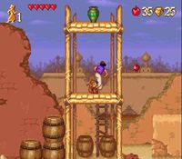 une photo d'Ã©cran de Aladdin sur Nintendo Super Nes